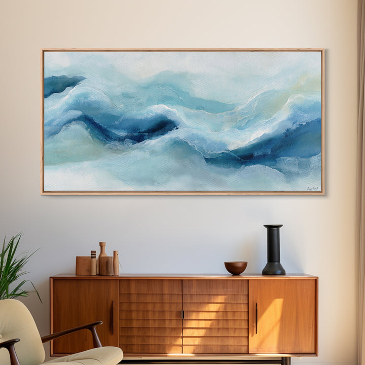 Calming Blue Abstract Canvas Print, Medical Office Art, Animal Art, Office Decor, Abstract Art, Calm, Heart Anatomy Print, MOA-2x1-69