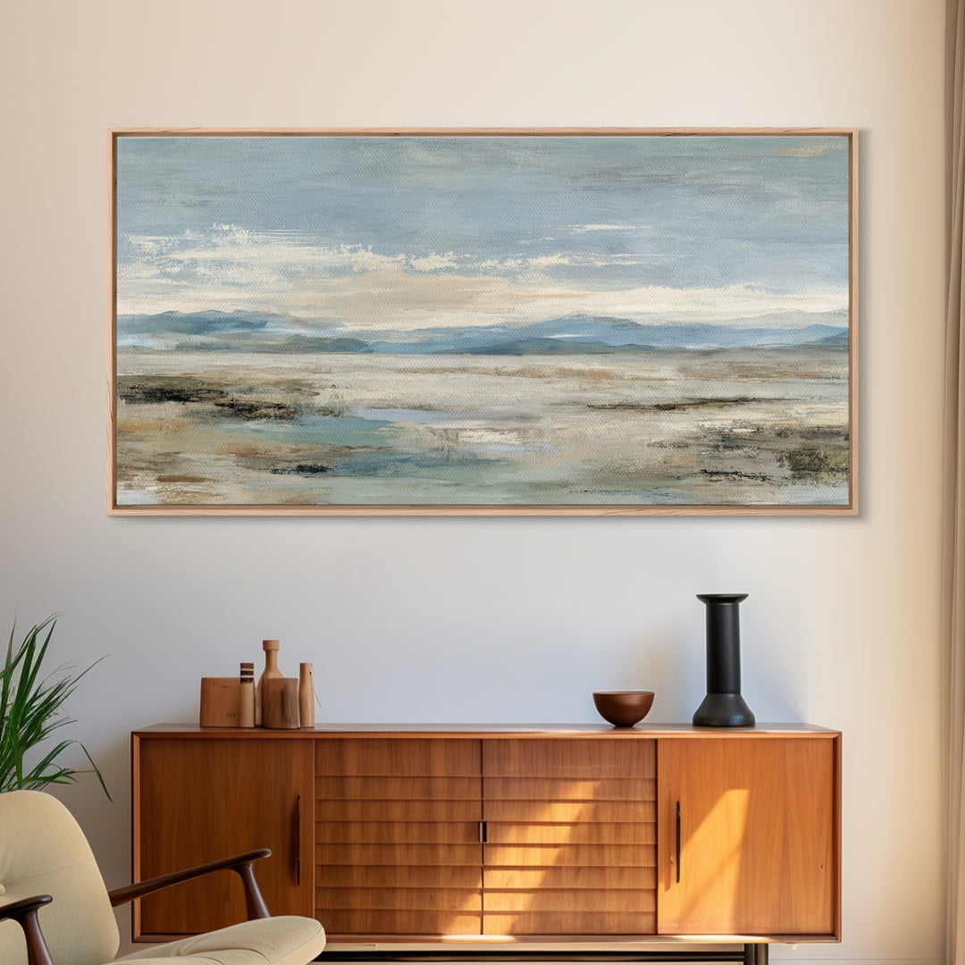 Large Neutral Landscape Framed Canvas Print, Medical Office Art, Brain Poster, Office Decor, Fine Art, Calm, Medical School, MOA-2x1-84