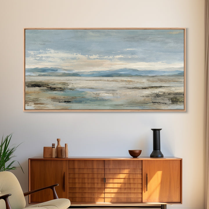 Large Neutral Landscape Framed Canvas Print, Medical Office Art, Brain Poster, Office Decor, Fine Art, Calm, Medical School, MOA-2x1-84