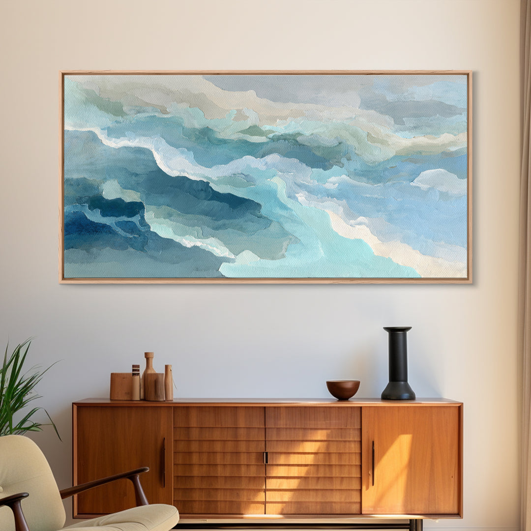 Calming Blue Abstract Canvas Print, Medical Office Art, Animal Art, Office Decor, Abstract Art, Calm, Heart Anatomy Print, MOA-2x1-93