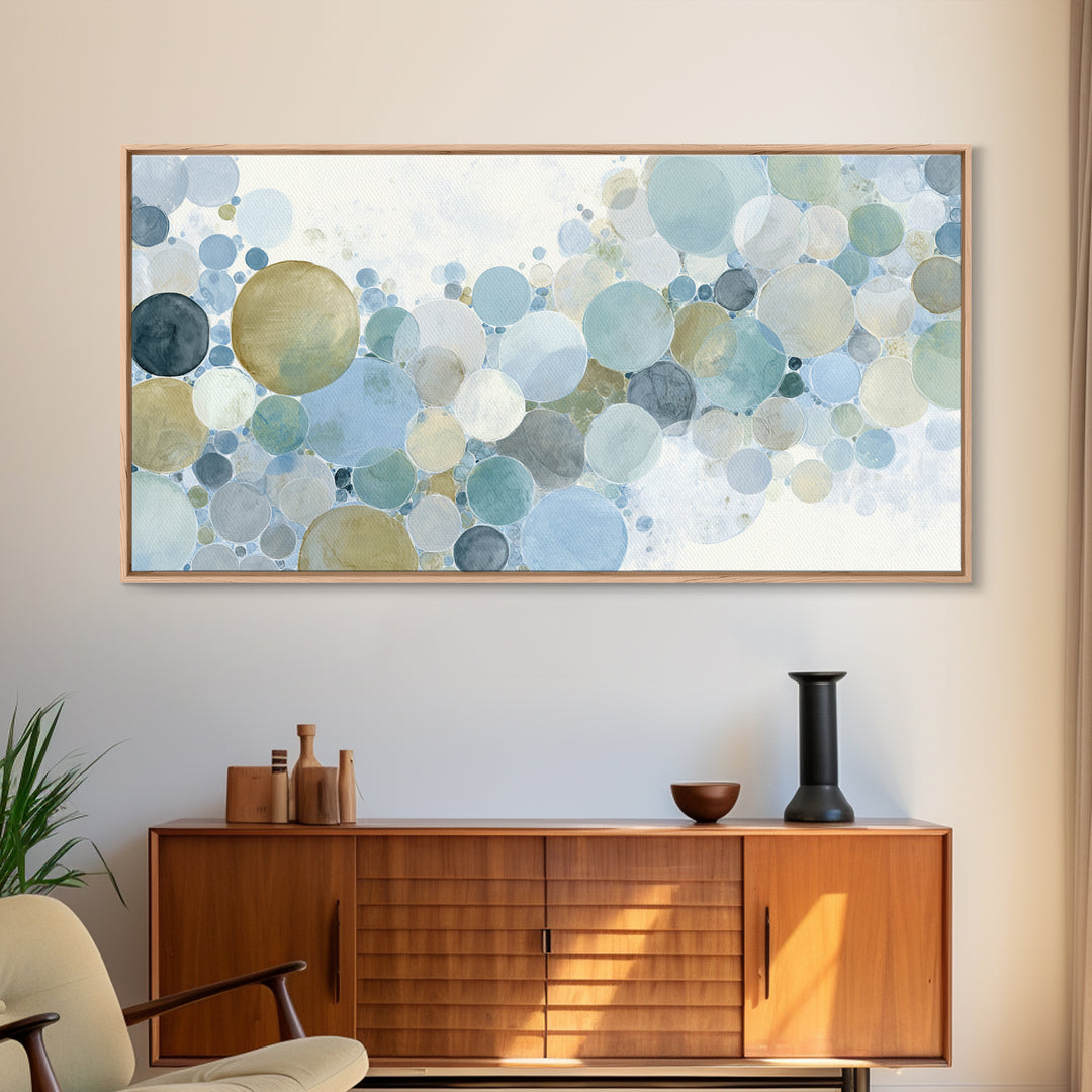 Abstract Cells and Circles as Soothing Pattern Framed Canvas Print, Medical Office Art, Printable Card, Office Decor, MOA-2x1-97