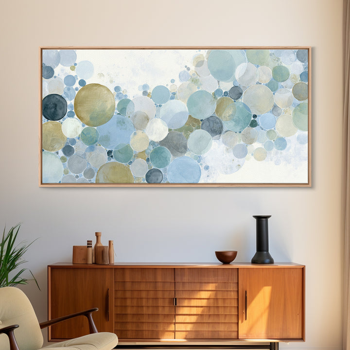 Abstract Cells and Circles as Soothing Pattern Framed Canvas Print, Medical Office Art, Printable Card, Office Decor, MOA-2x1-97