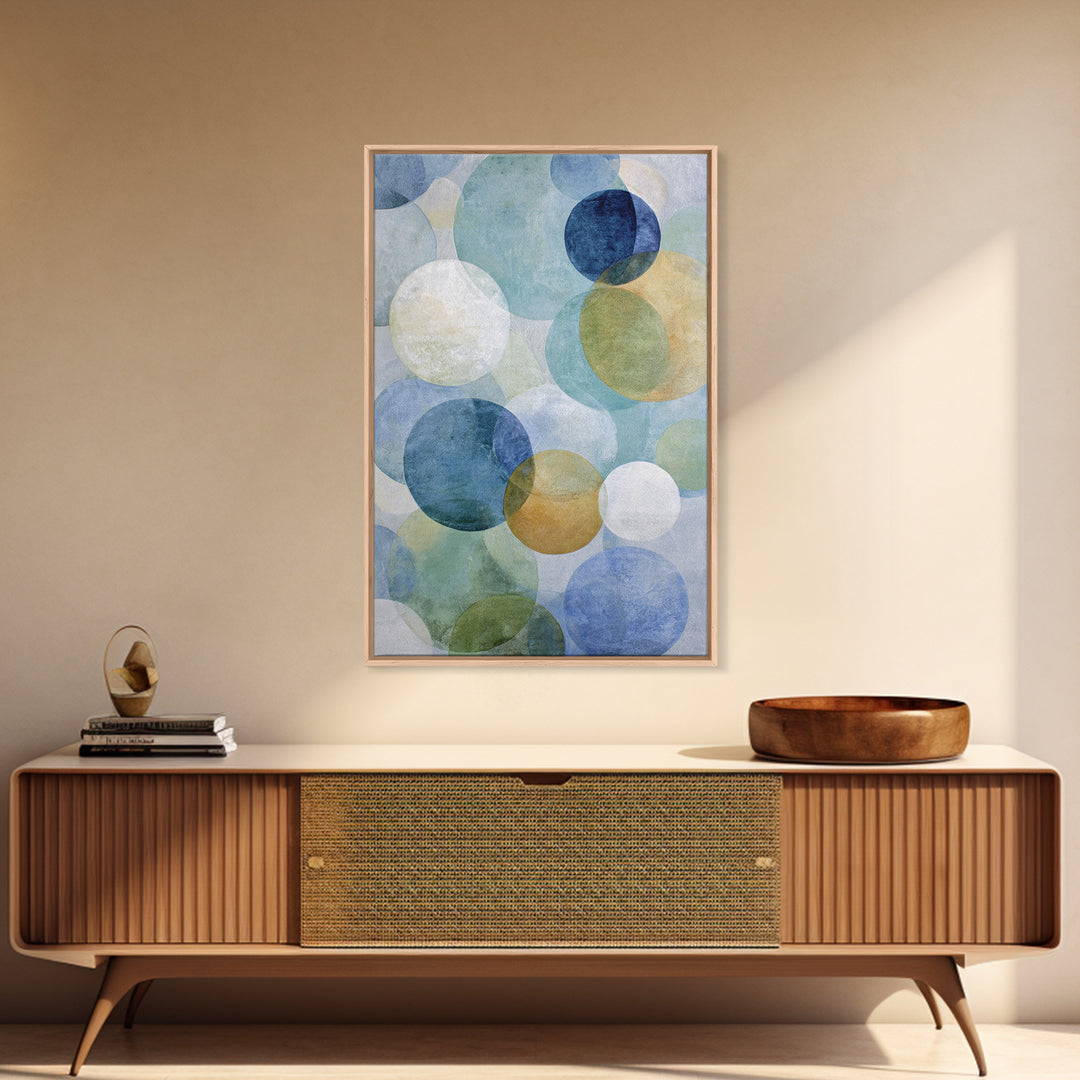 Abstract Cells and Circles as Soothing Pattern Framed Canvas Print, Medical Office Art, Digital Art, Office Decor, Abstract Art, MOA-2x3-13
