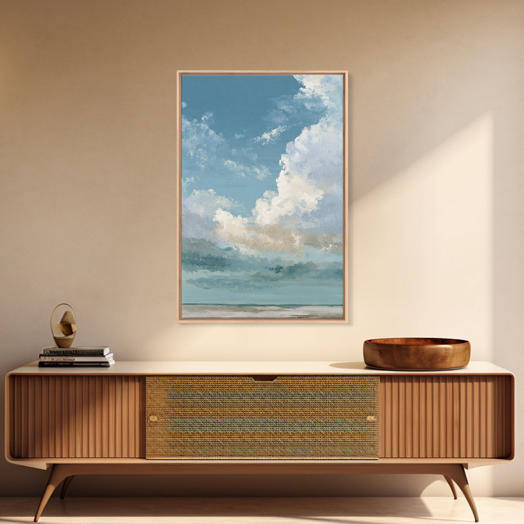 Sky and Cloud Scene Framed Canvas Print, Medical Office Art, Office Decor, Abstract Art, Calm, Anatomy Wall Art, MOA-2x3-17