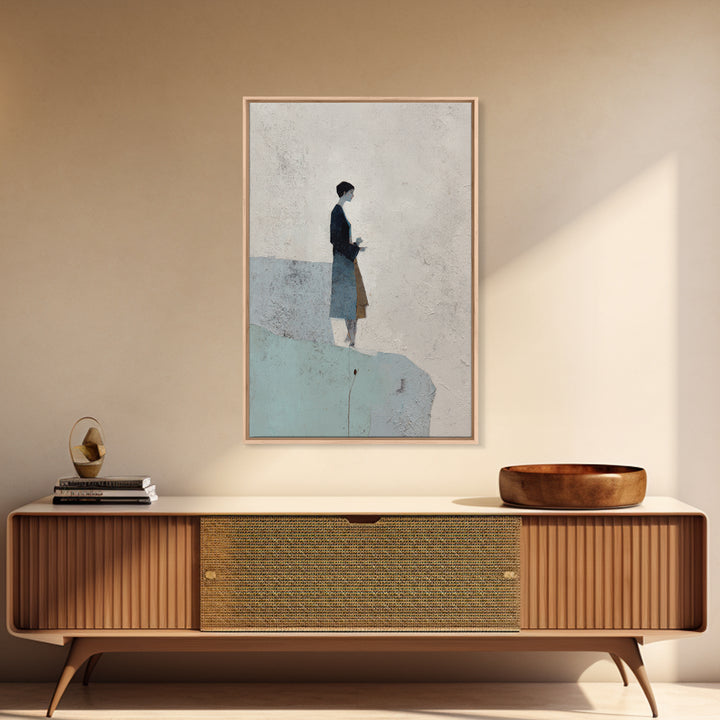 Simple Line Figure Framed Canvas Print, Medical Office Art, Boho Decor, Office Decor, Fine Art, Calm, Printable Wall Art, MOA-2x3-2