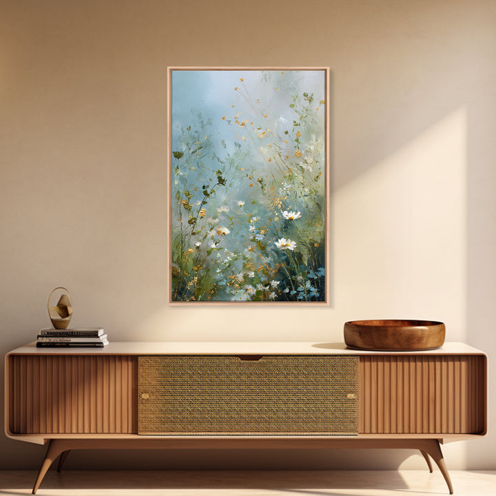 Sunlit Meadow with Wildflowers and Calm Mood Canvas Print, Medical Office Art, Digital Wall Art, Office Decor, Calm, MOA-2x3-20