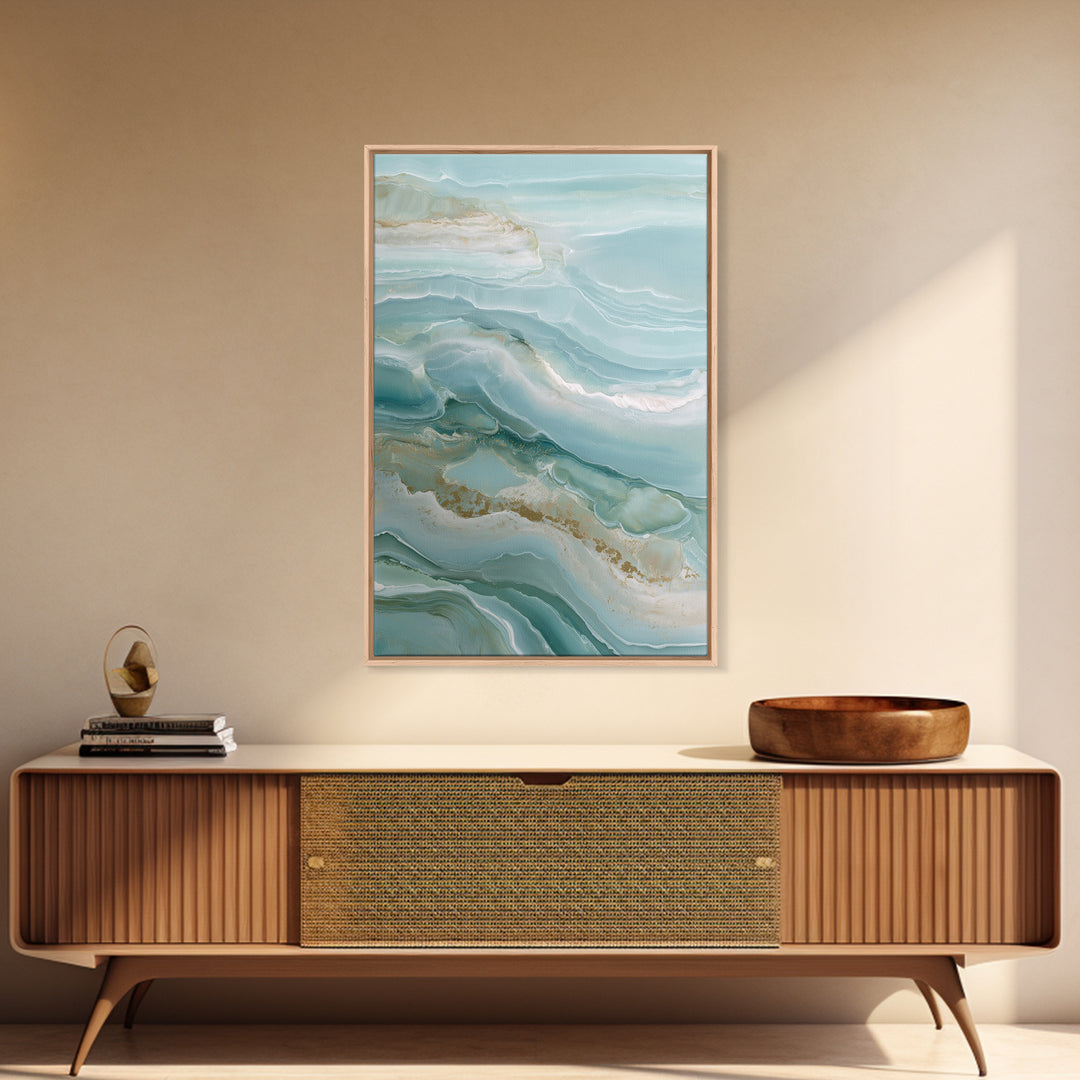 Calming Blue Abstract Framed Canvas Print, Medical Office Art, Medical Student Gift, Office Decor, Abstract Art, Calm, MOA-2x3-33
