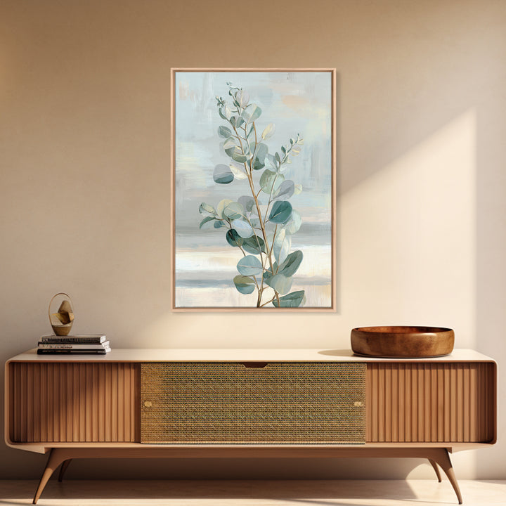 Botanical Eucalyptus Branch Canvas Print, Medical Office Art, Office Decor, Watercolor Art, Calm, Teal Wall Art, MOA-2x3-35