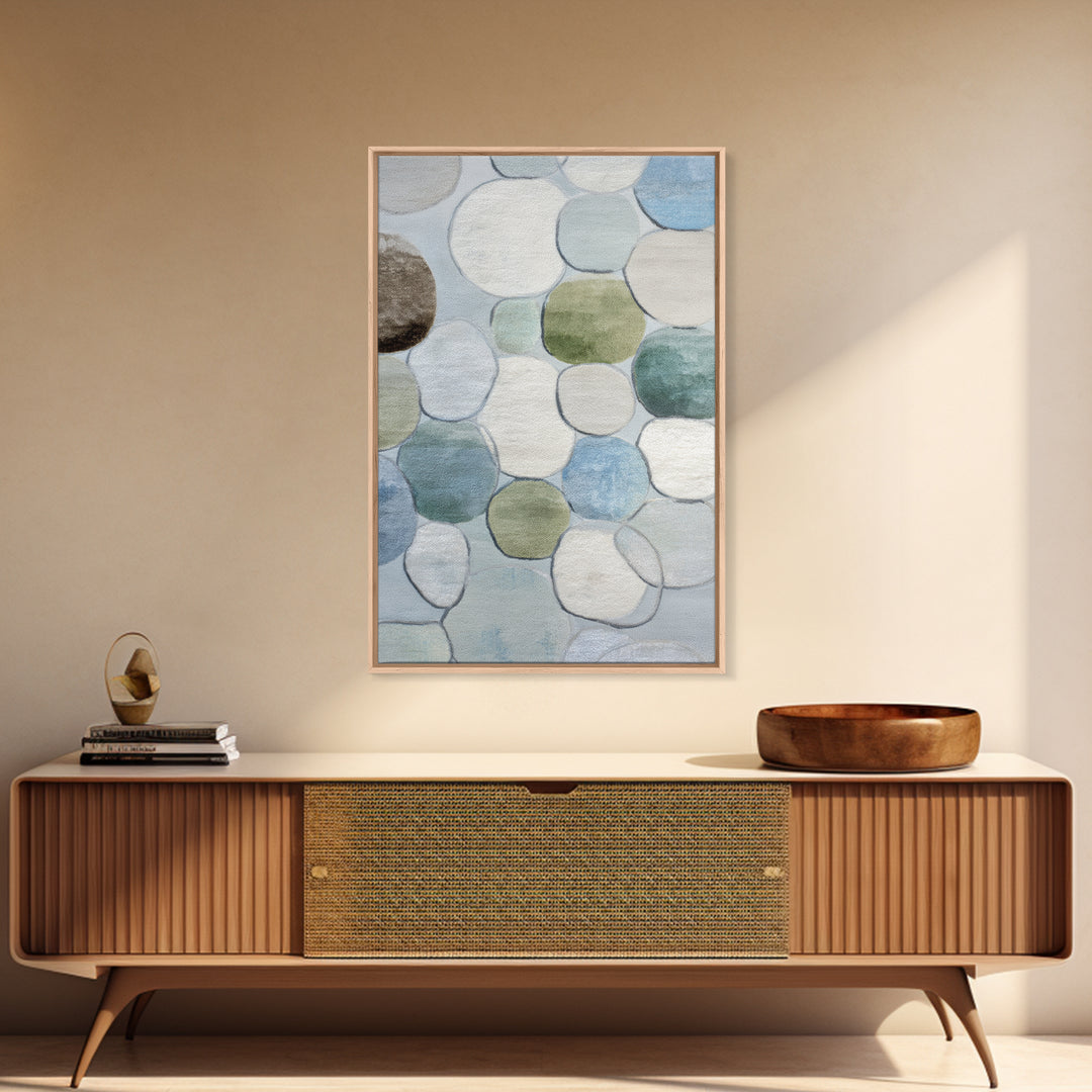 Abstract Cells and Circles as Soothing Pattern Framed Canvas Print, Medical Office Art, Digital Art, Office Decor, Abstract Art, MOA-2x3-37
