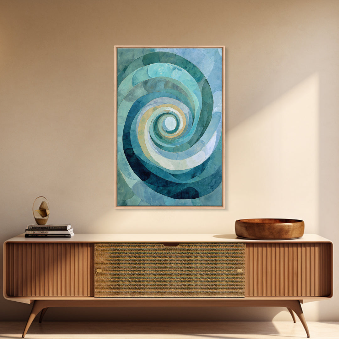 Abstract Healing Spiral Framed Canvas Print, Medical Office Art, Wall Art, Office Decor, Fine Art, Calm, Printable Card, MOA-2x3-47