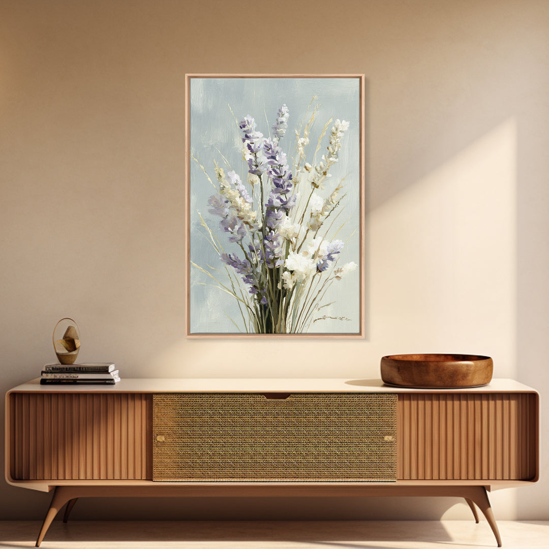 Lavender Botanical Still Life Framed Canvas Print, Medical Office Art, Printable Art, Office Decor, Watercolor Art, Calm, MOA-2x3-53