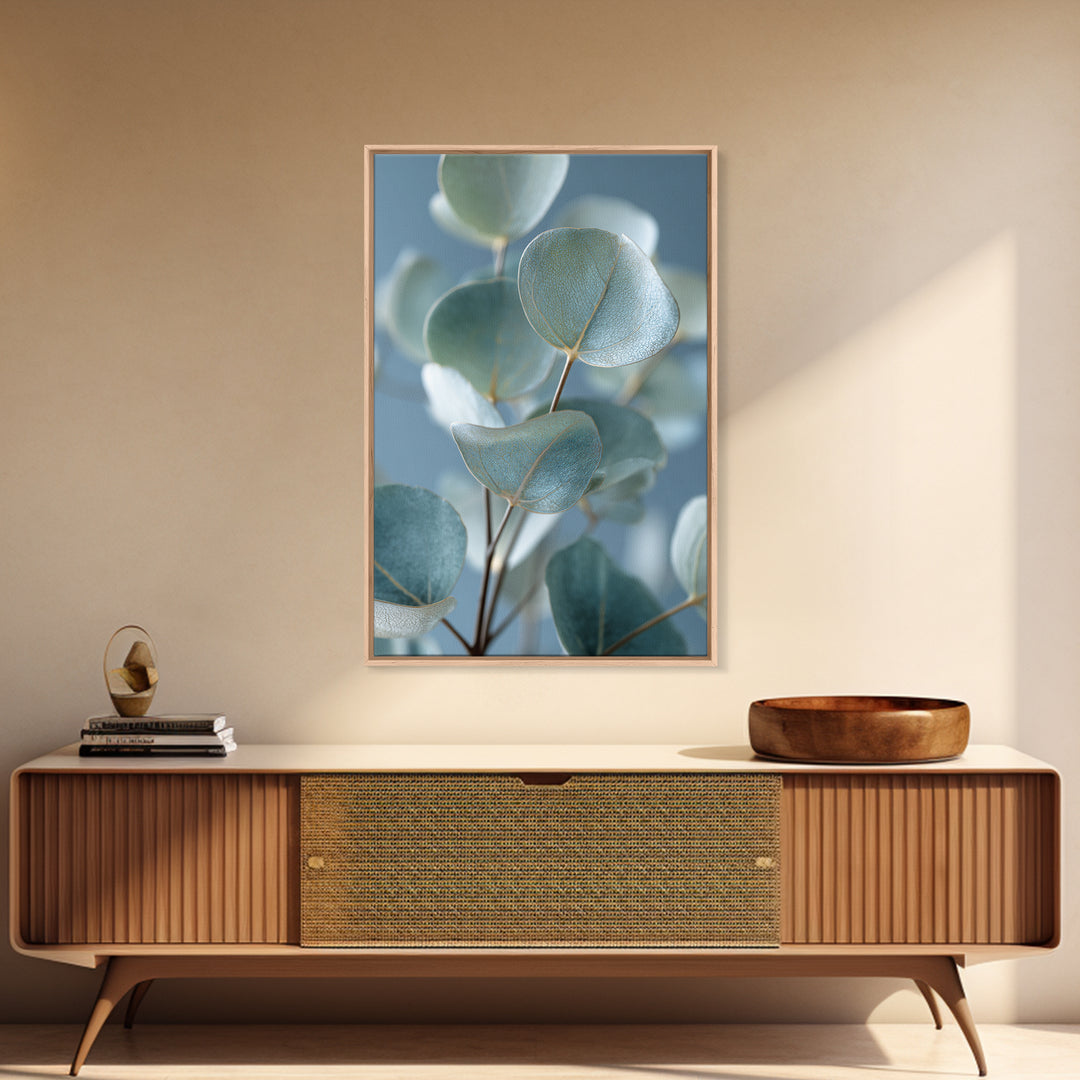 Botanical Eucalyptus Branch Framed Canvas Print, Medical Office Art, Medical Office Decor, Office Decor, Fine Art, Calm, MOA-2x3-83