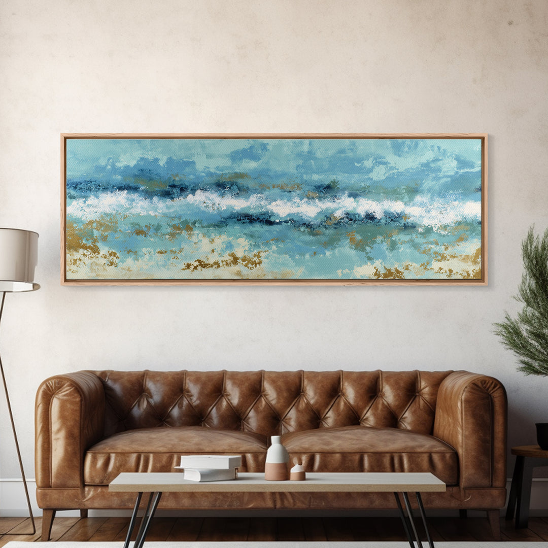 Calming Blue Abstract Framed Canvas Print, Medical Office Art, Brain Poster, Office Decor, Abstract Art, Calm, Medical School, MOA-3x1-17