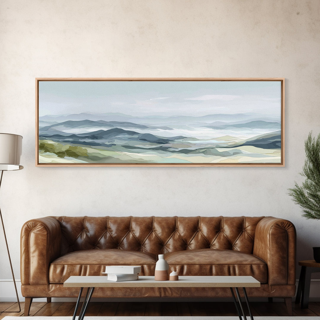Minimal Sunrise over Rounded Hills Canvas Print, Medical Office Art, Fine Art Print, Office Decor, Fine Art, Calm, Wall Decor, MOA-3x1-39