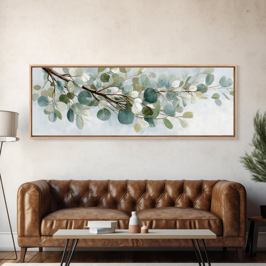 Botanical Eucalyptus Branch Canvas Print, Medical Office Art, Wall Decor, Office Decor, Fine Art, Calm, Medical Office Decor, MOA-3x1-43