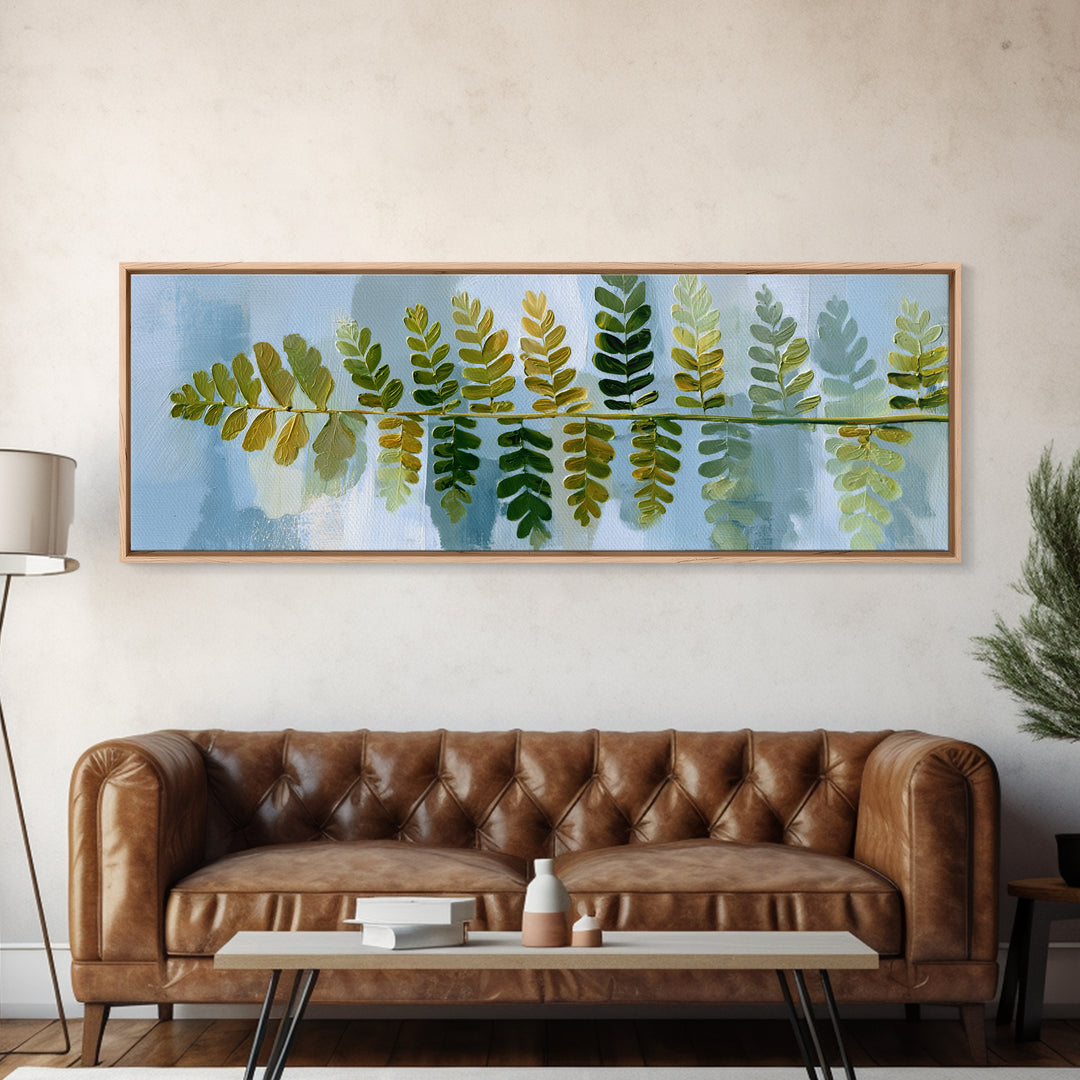 Minimal Green Fern Specimen Canvas Print, Medical Office Art, Art Print, Office Decor, Fine Art, Calm, Printable Art, MOA-3x1-48