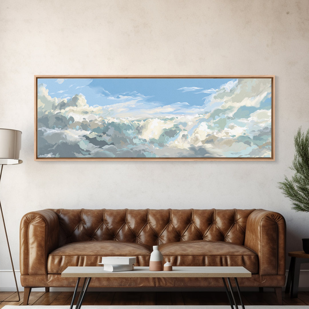 Sky and Cloud Scene Canvas Print, Medical Office Art, Medical Wall Art, Office Decor, Abstract Art, Calm, Neutral Decor, MOA-3x1-49