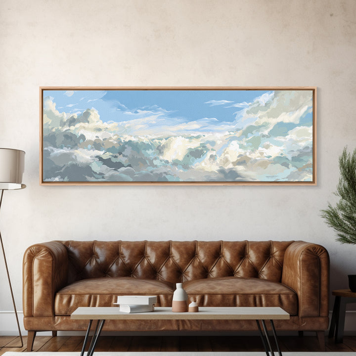 Sky and Cloud Scene Canvas Print, Medical Office Art, Medical Wall Art, Office Decor, Abstract Art, Calm, Neutral Decor, MOA-3x1-49