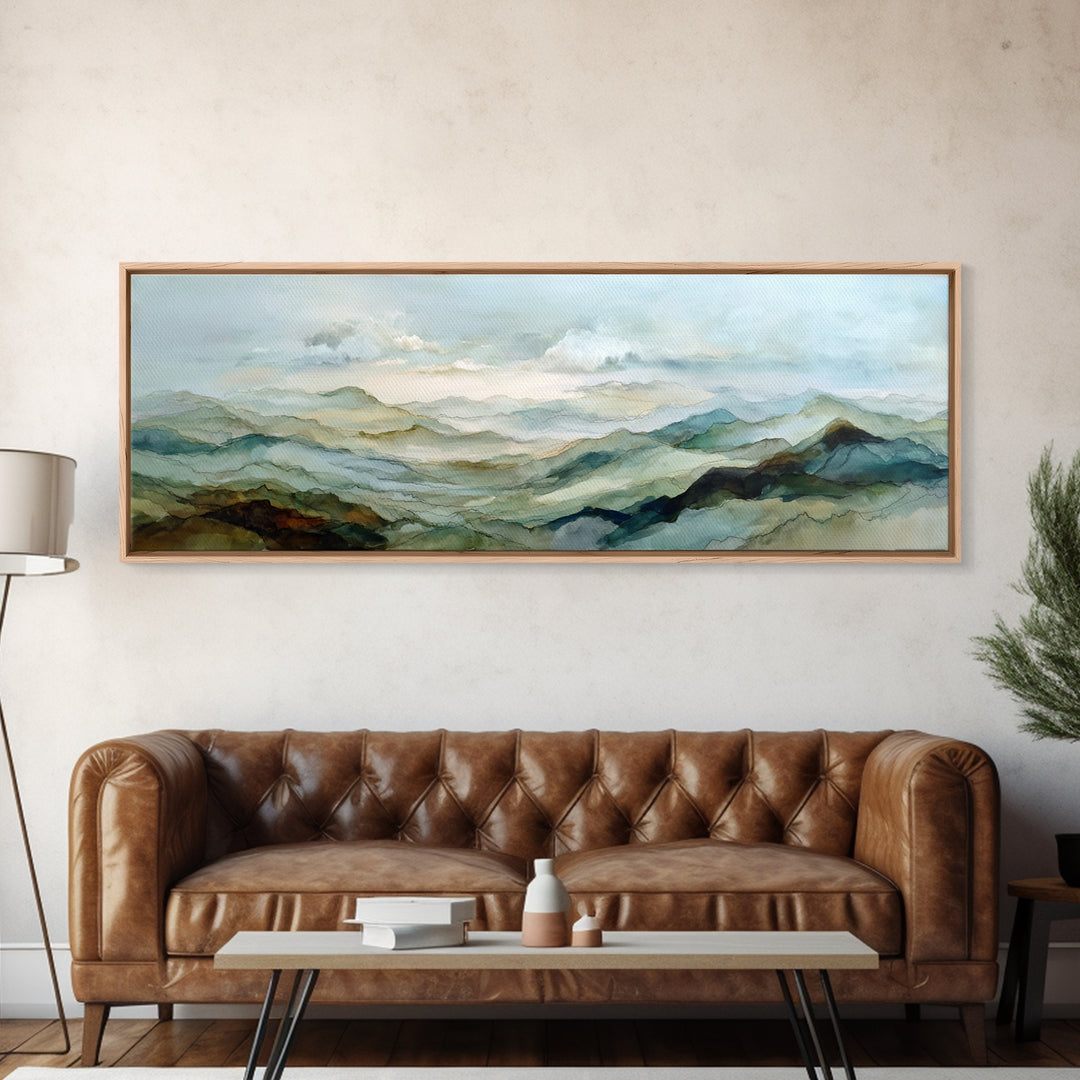 Soft Mountain Landscape Canvas Print, Medical Office Art, Medical Office Decor, Office Decor, Fine Art, Calm, Nurse Wall Art, MOA-3x1-66