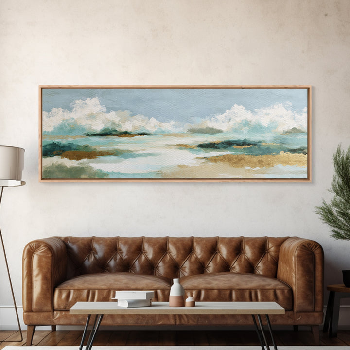 Sky and Cloud Scene Framed Canvas Print, Medical Office Art, School Nurse Art, Office Decor, Fine Art, Calm, Luxury Decor, MOA-3x1-73