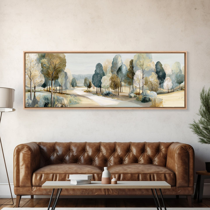 Gentle Forest Path Framed Canvas Print, Medical Office Art, Educational Poster, Office Decor, Fine Art, Calm, Fine Art Print, MOA-3x1-81