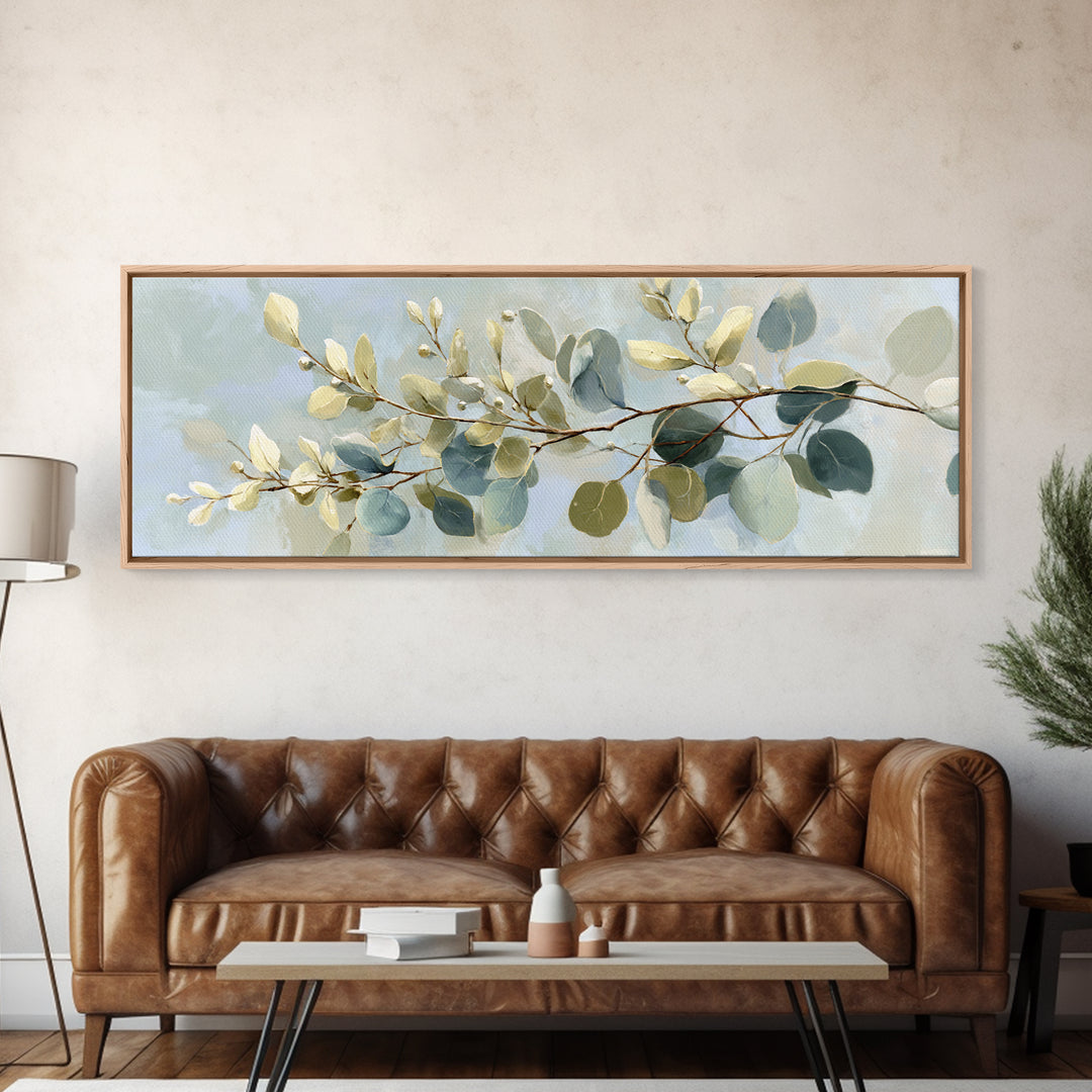 Botanical Eucalyptus Branch Canvas Print, Medical Office Art, Room Decor, Office Decor, Fine Art, Calm, Medical Student Gift, MOA-3x1-91