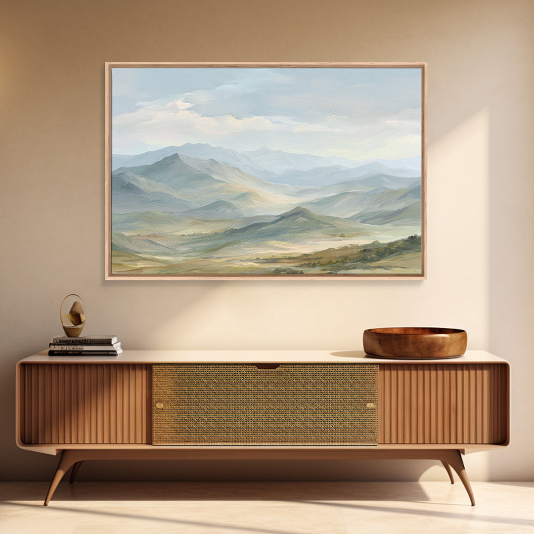 Soft Mountain Landscape Canvas Print, Medical Office Art, Anatomy Wall Art, Office Decor, Oil Painting, Calm, Neuroscience Art, MOA-3x2-54