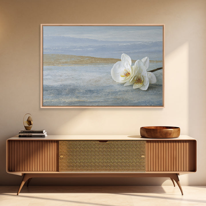 White Orchid on Gray Stone Surface Canvas Print, Medical Office Art, Brain Poster, Office Decor, Fine Art, Calm, Medical School, MOA-3x2-58