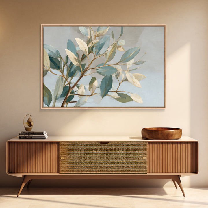 Botanical Eucalyptus Branch Framed Canvas Print, Medical Office Art, Home Decor, Office Decor, Fine Art, Calm, Medical Art, MOA-3x2-7