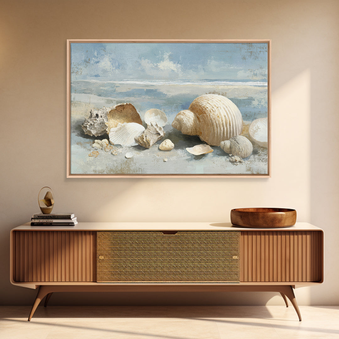 Coastal Shells and Water Study Canvas Print, Medical Office Art, Modern Decor, Office Decor, Fine Art, Calm, Home Decor, MOA-3x2-72