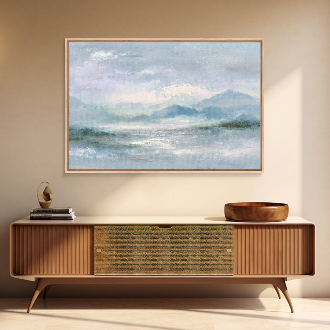 Soft Mountain Landscape Framed Canvas Print, Medical Office Art, Anatomy Art, Office Decor, Fine Art, Calm, Statement Artwork, MOA-3x2-78