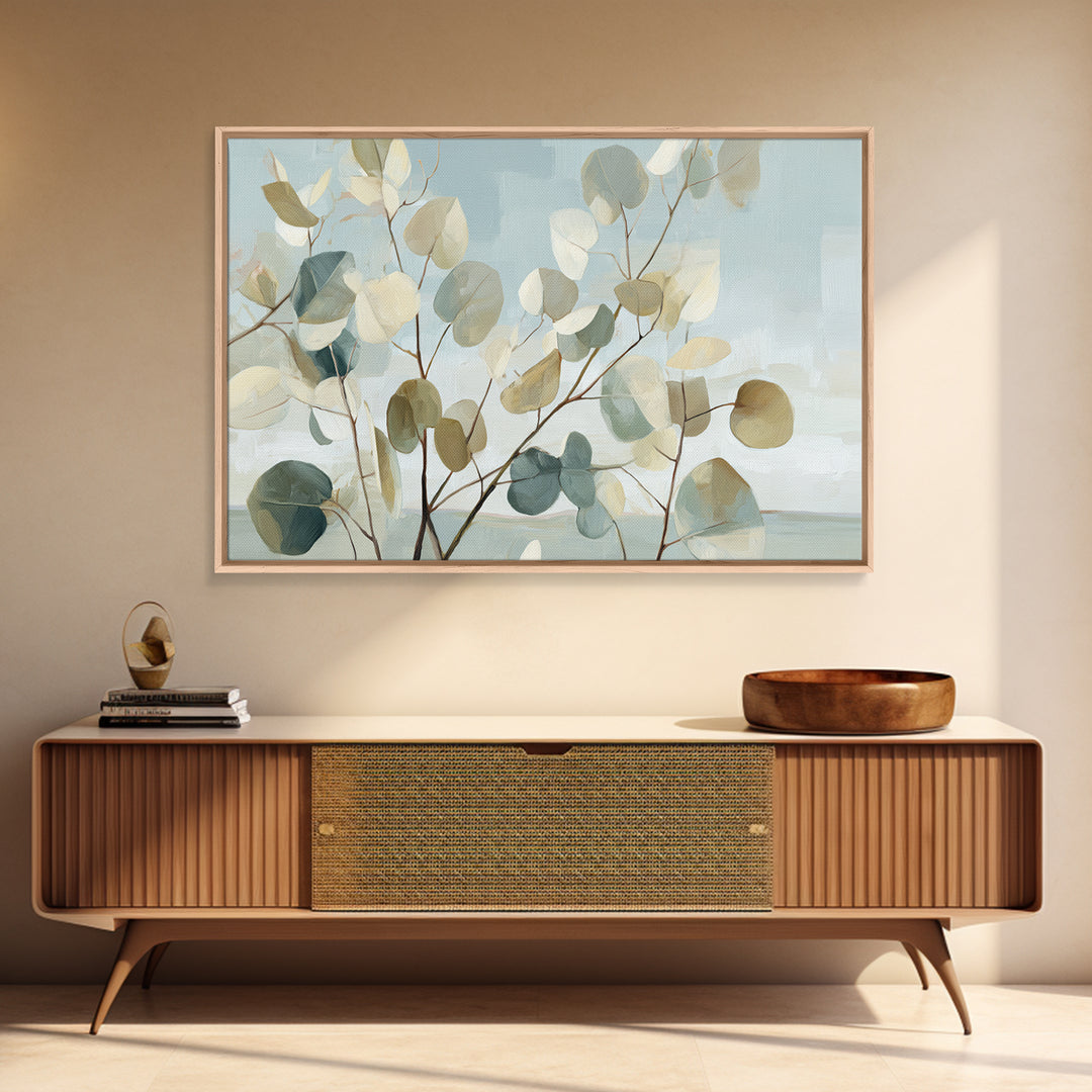 Botanical Eucalyptus Branch Framed Canvas Print, Medical Office Art, Biology Art, Office Decor, Watercolor Art, Calm, MOA-3x2-79