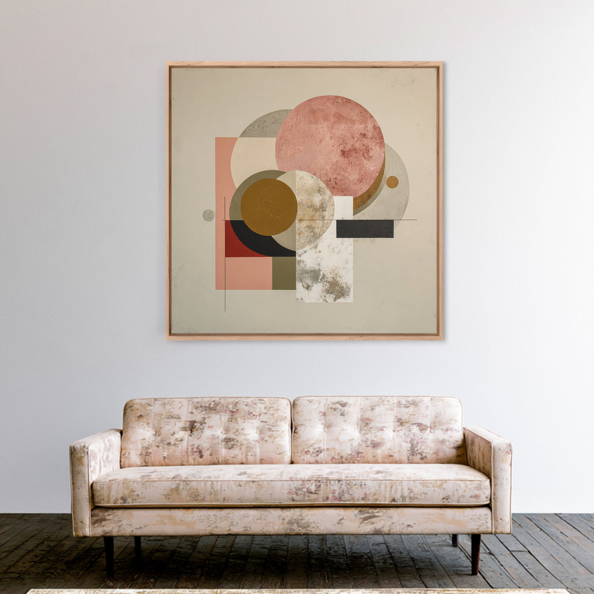 Modern Landscape with Simplified Horizon Framed Canvas Print, Modern Art, Statement Artwork, Living Room Decor, Modern, MOD-1x1-33