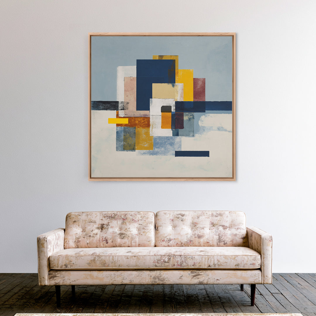 Bold Abstract Composition Framed Canvas Print, Modern Art, Art Print, Living Room Decor, Abstract Art, Modern, MOD-1x1-73