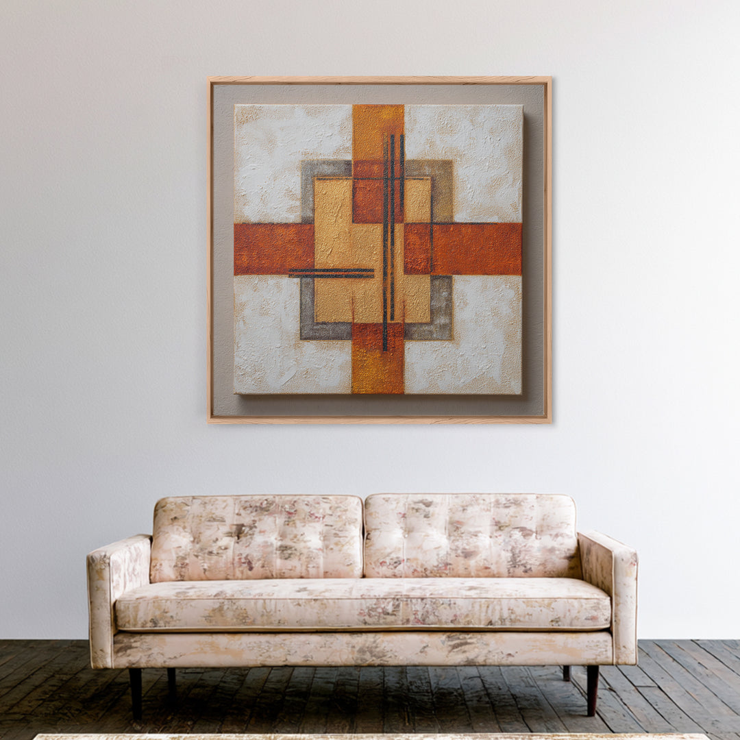 Urban Window Grid Transformed into Abstraction Canvas Print, Modern Art, Mid Century Modern Art, Living Room Decor, Modern, MOD-1x1-84