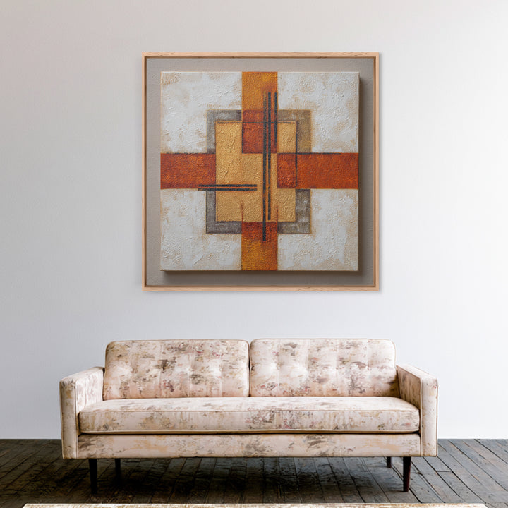 Urban Window Grid Transformed into Abstraction Canvas Print, Modern Art, Mid Century Modern Art, Living Room Decor, Modern, MOD-1x1-84
