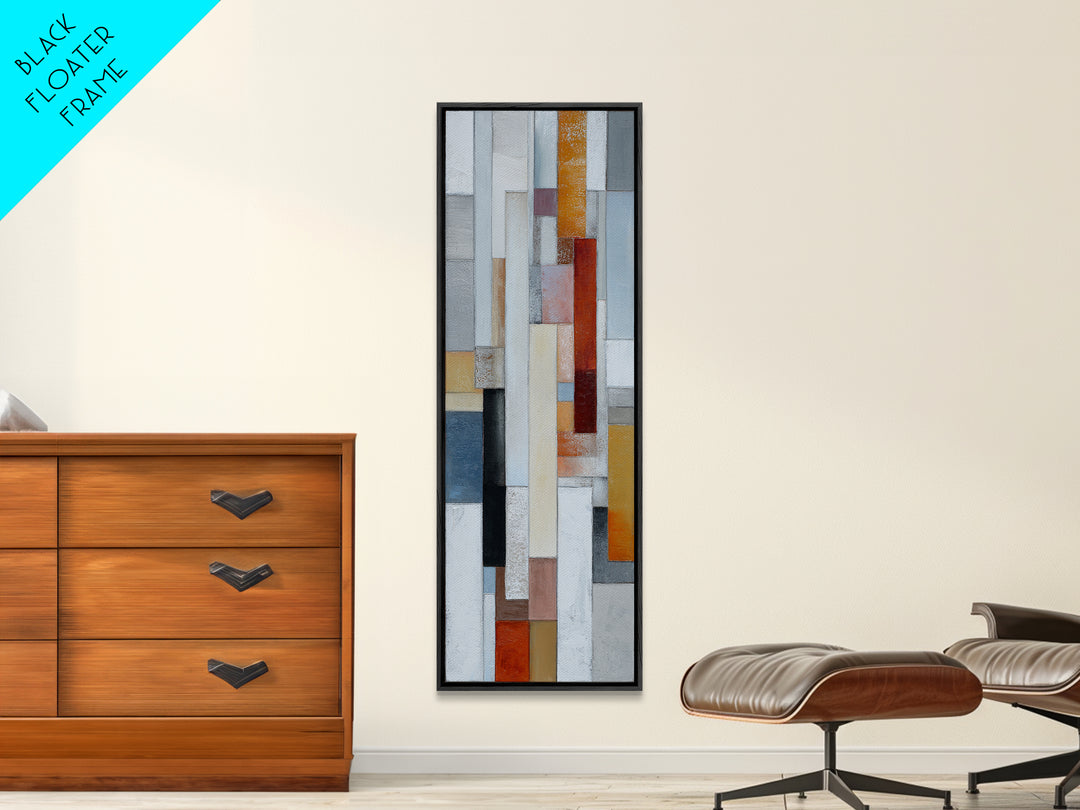 Urban Window Grid Transformed into Abstraction Canvas Print, Modern Art, Wall Art, Living Room Decor, Abstract Art, Modern, MOD-1x3-48