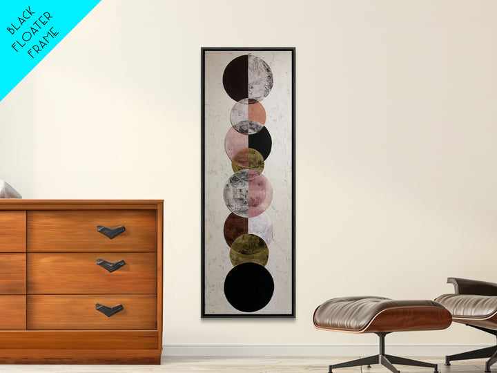 Monochrome Ink and Acrylic Mixed Media Look Framed Canvas Print, Modern Art, Statement Artwork, Living Room Decor, Modern, MOD-1x3-8