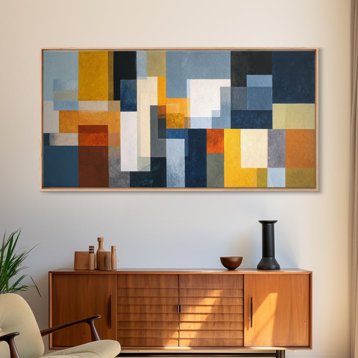 Geometric City Abstraction Canvas Print, Modern Art, Art, Living Room Decor, Abstract Art, Modern, Canvas Art, Digital Print, MOD-2x1-48