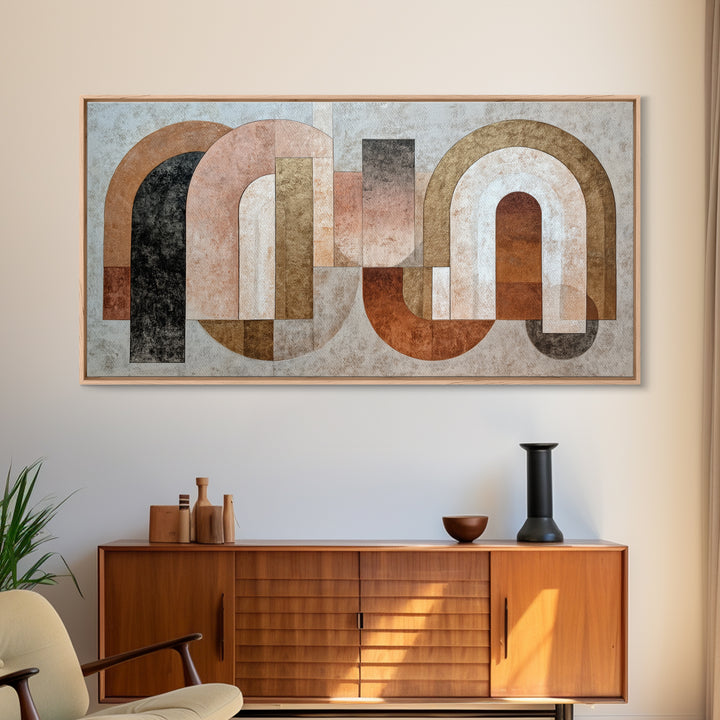 Architectural Arch Composition Framed Canvas Print, Modern Art, Digital Prints, Living Room Decor, Abstract Art, Modern, MOD-2x1-65