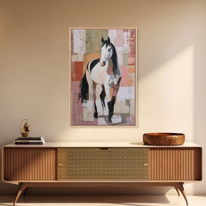 Contemporary Horse Portrait Canvas Print, Modern Art, Digital Art, Living Room Decor, Fine Art, Modern, Abstract Wall Art, MOD-2x3-71
