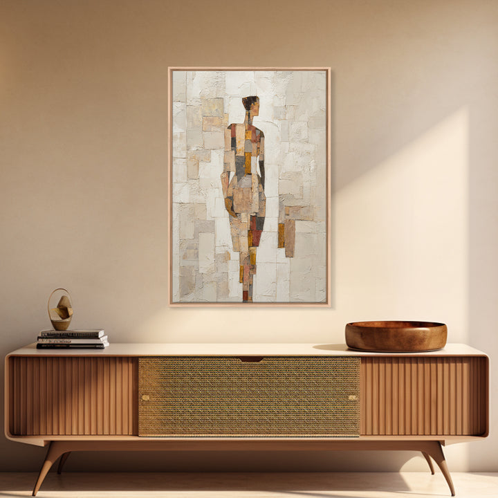 Fragmented Figure Study Framed Canvas Print, Modern Art, Wall Hanging, Living Room Decor, Oil Painting, Modern, MOD-2x3-97