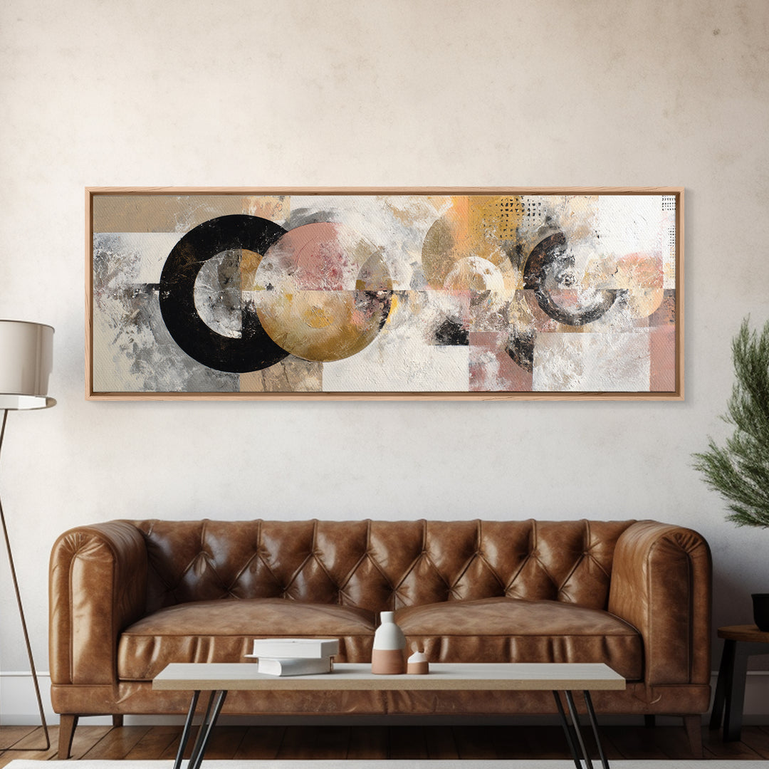 Abstract Circular Forms Canvas Print, Modern Art, Above Bed Decor, Living Room Decor, Abstract Art, Modern, Textured Painting, MOD-3x1-11