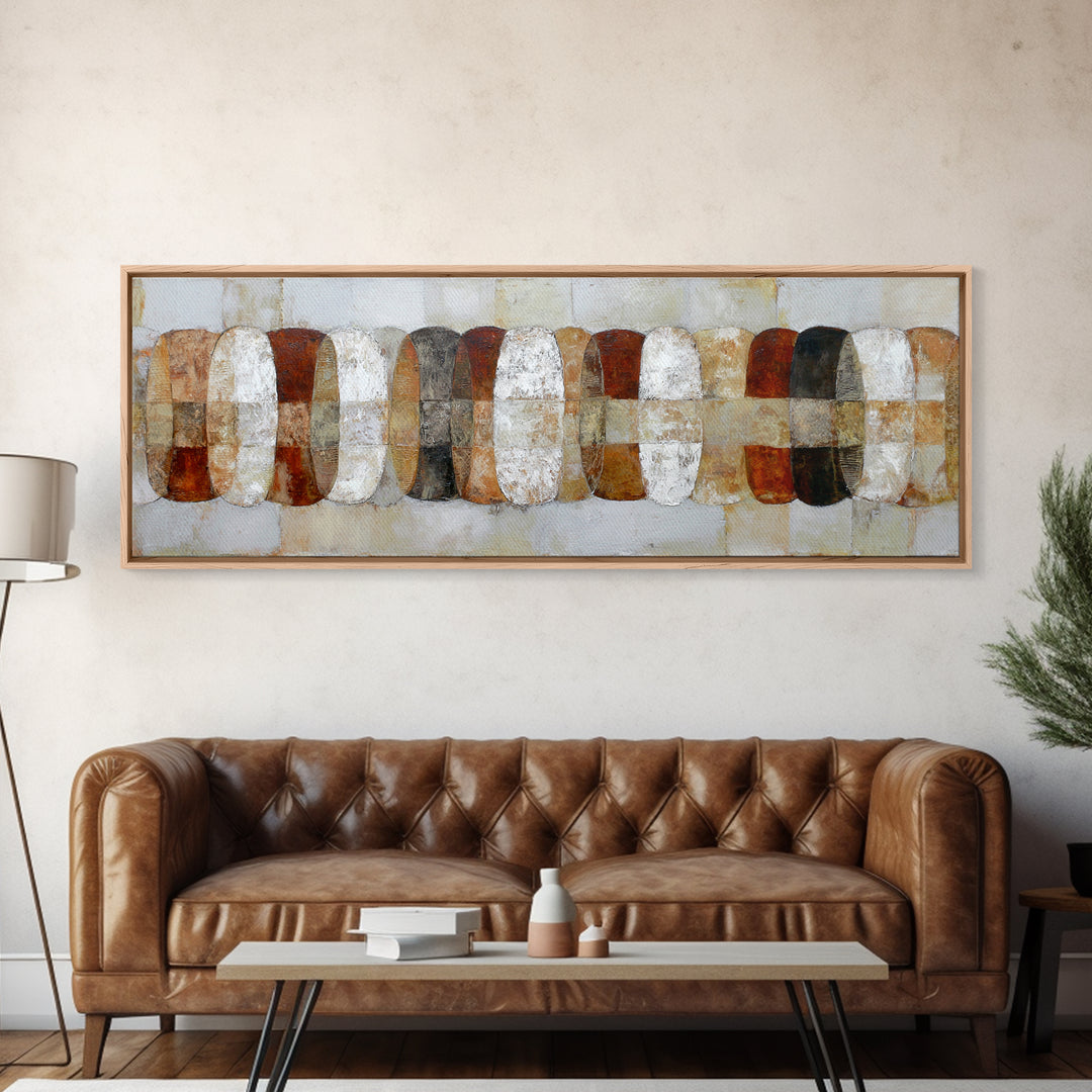 Monochrome Ink and Acrylic Mixed Media Look Framed Canvas Print, Modern Art, Bedroom Wall Art, Living Room Decor, Modern, MOD-3x1-12