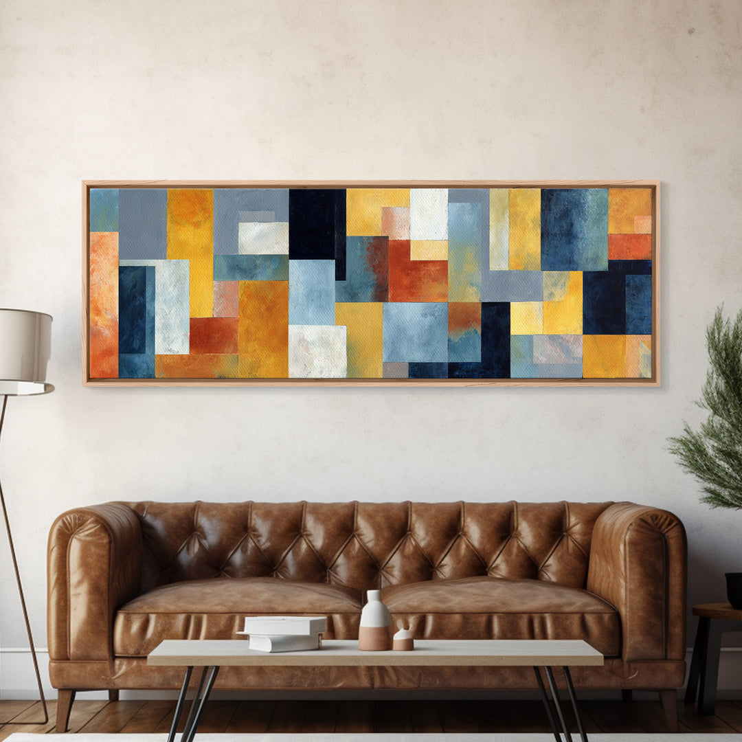 Urban Window Grid Transformed into Abstraction Canvas Print, Modern Art, Canvas Print, Living Room Decor, Abstract Art, Modern, MOD-3x1-4