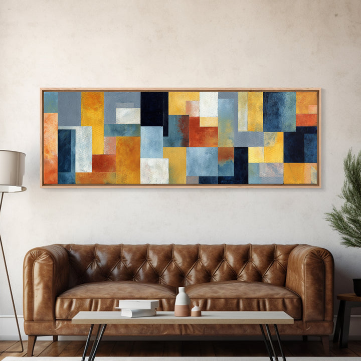 Urban Window Grid Transformed into Abstraction Canvas Print, Modern Art, Canvas Print, Living Room Decor, Abstract Art, Modern, MOD-3x1-4