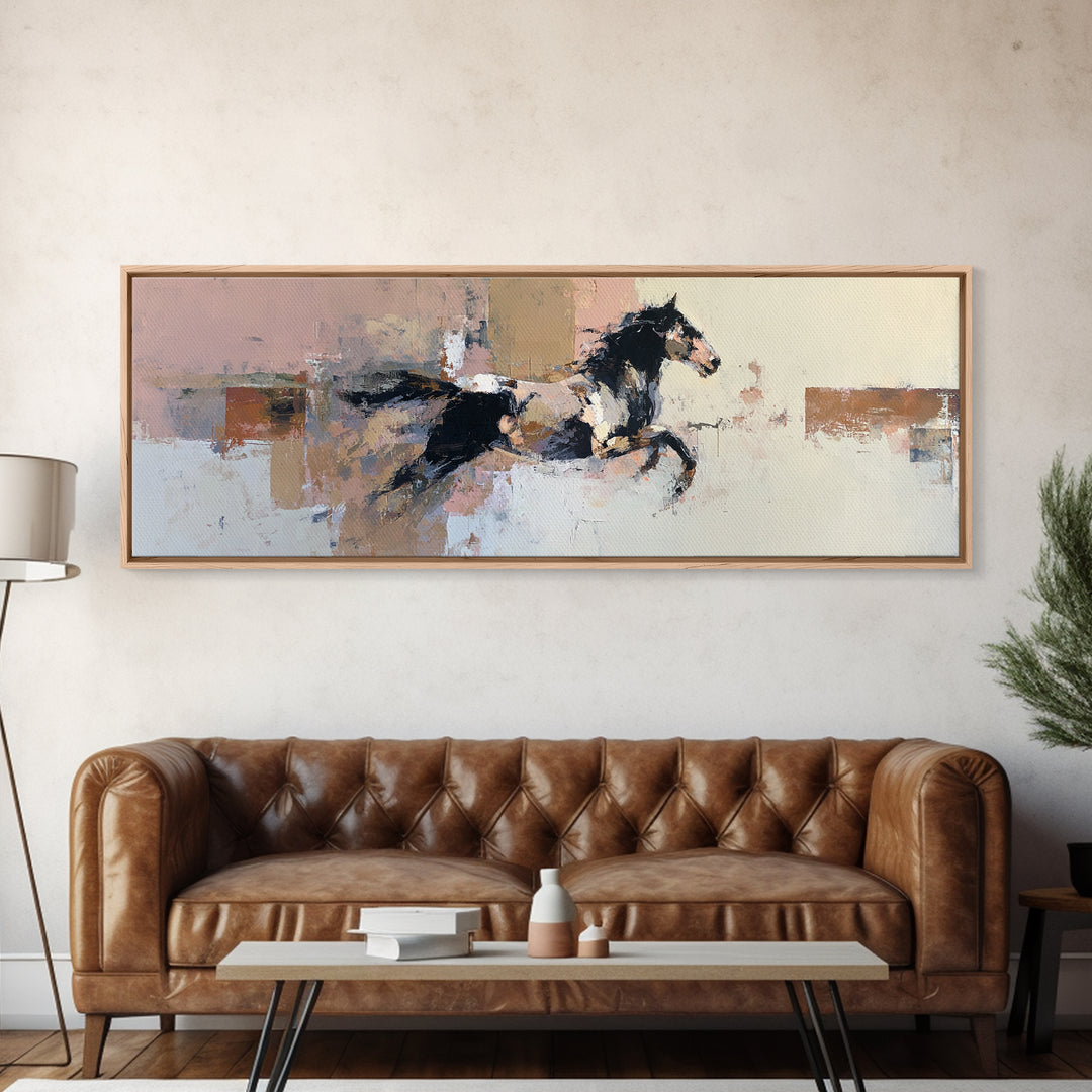 Contemporary Horse Portrait Framed Canvas Print, Modern Art, Contemporary Art, Living Room Decor, Modern, Wall Hanging, MOD-3x1-55