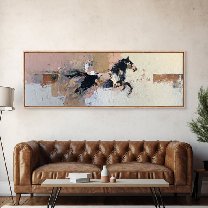 Contemporary Horse Portrait Framed Canvas Print, Modern Art, Contemporary Art, Living Room Decor, Modern, Wall Hanging, MOD-3x1-55