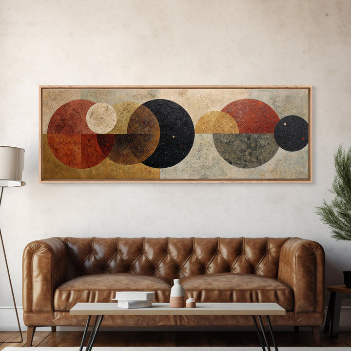 Abstract Circular Forms Framed Canvas Print, Modern Art, Wall Art, Living Room Decor, Abstract Art, Modern, Artwork, MOD-3x1-59