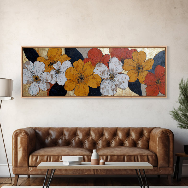Bold Floral Forms Canvas Print, Modern Art, Boho Wall Decor, Living Room Decor, Modern, Fine Art Print, Statement Artwork, MOD-3x1-6